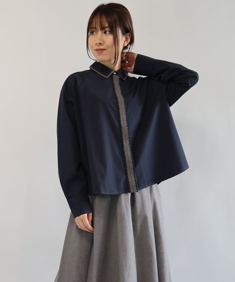 etre relie】前立てレース刺繡シャツ / 159305 | etre relie
