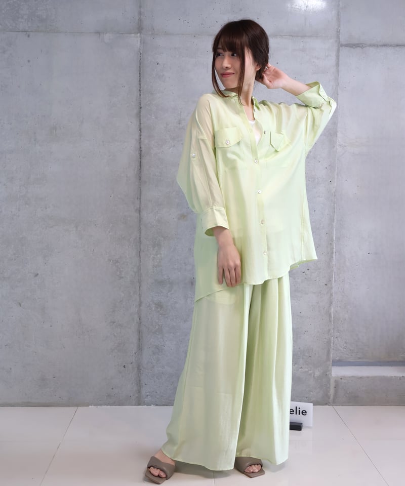 その他 24 etre relie】セミシアーウエストリブワイドパンツ. 153405