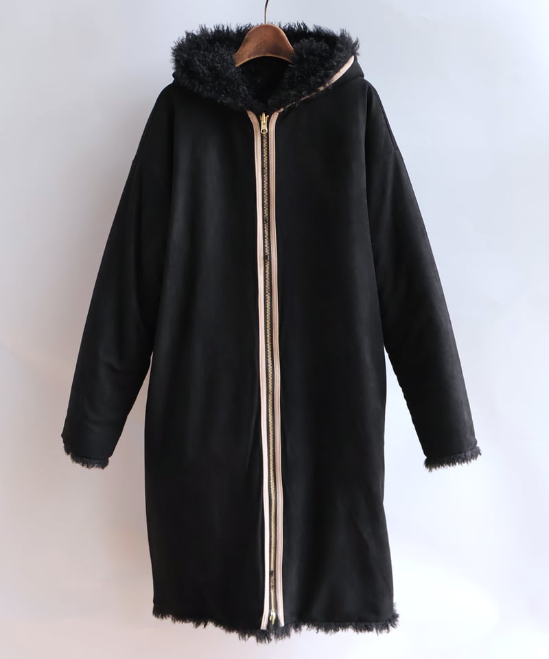 etre relie】 クリンクルファーリバーシブルコート 159107 | etre relie