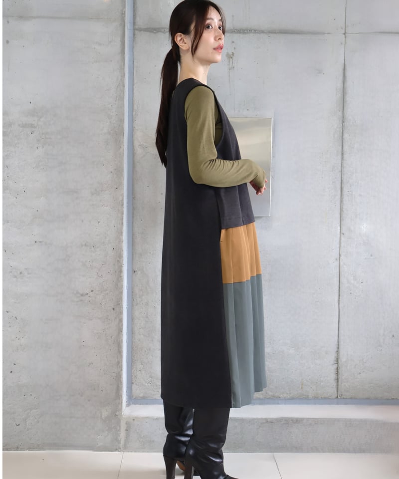 etre relie】2WAYプリーツコンビワンピース / 149609 | etre relie 