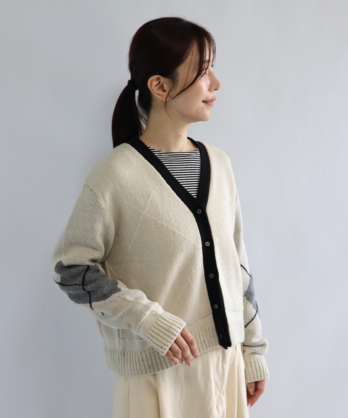 etre relie】アーガイルカーディガン 159907 | etre relie