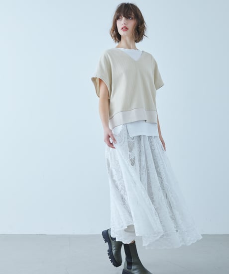 etre relie ポロシャツ ニットベージュ/黒 サイズ38 CATEGORY SALE | etre relie
