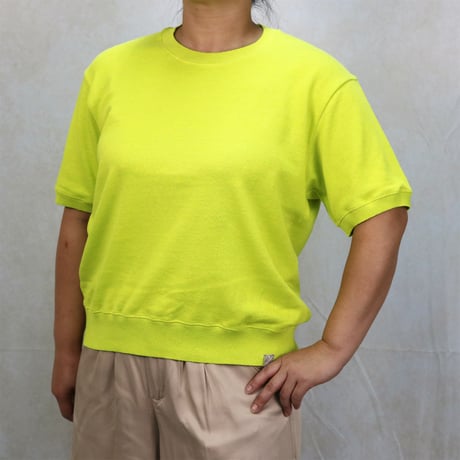 AZ-02-001 リネンコットン プレーティングTシャツ：ライム