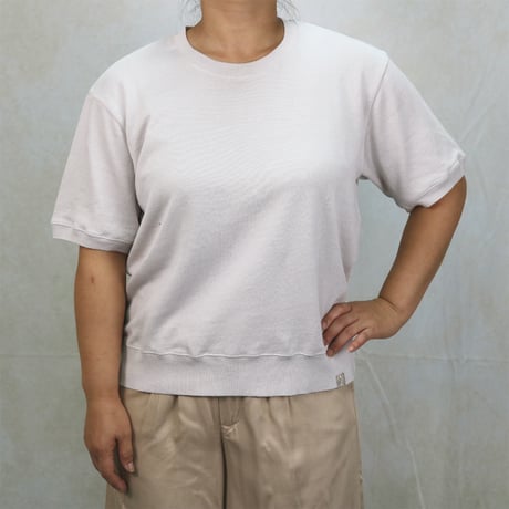 AZ-02-001 リネンコットン プレーティングTシャツ：シルバー
