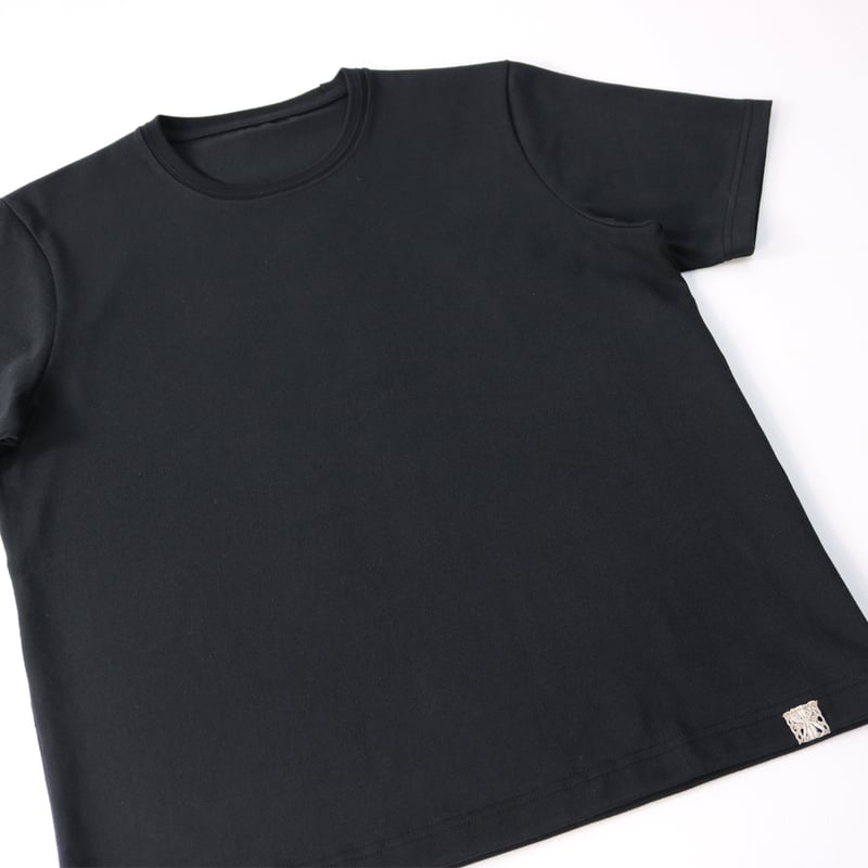 AZ-02-002 インド超長綿 半袖Tシャツ：ブラック | 亜麻色雑貨店