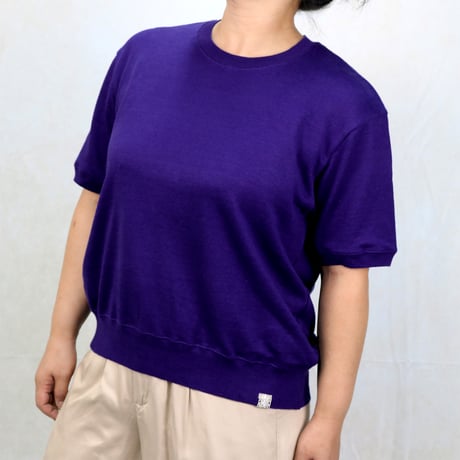 AZ-02-001 リネンコットン プレーティングTシャツ：パンジー