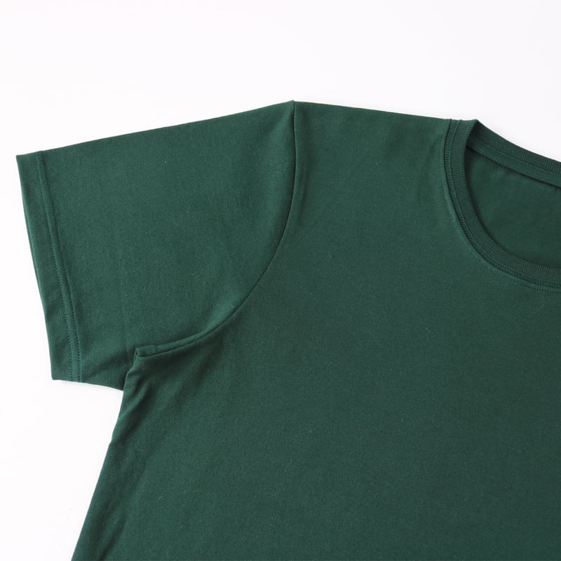 AZ-02-002 インド超長綿 半袖Tシャツ：フォレストグリーン | 亜麻色雑貨店