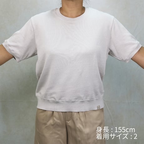 AZ-02-001 リネンコットン プレーティングTシャツ：ホワイト
