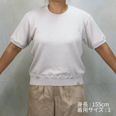 AZ-02-001 リネンコットン プレーティングTシャツ：ホワイト
