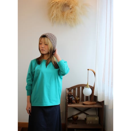 AZ-02-005 七分袖RibreTシャツ：Emerald