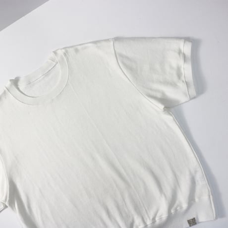 AZ-02-001 リネンコットン プレーティングTシャツ：ホワイト