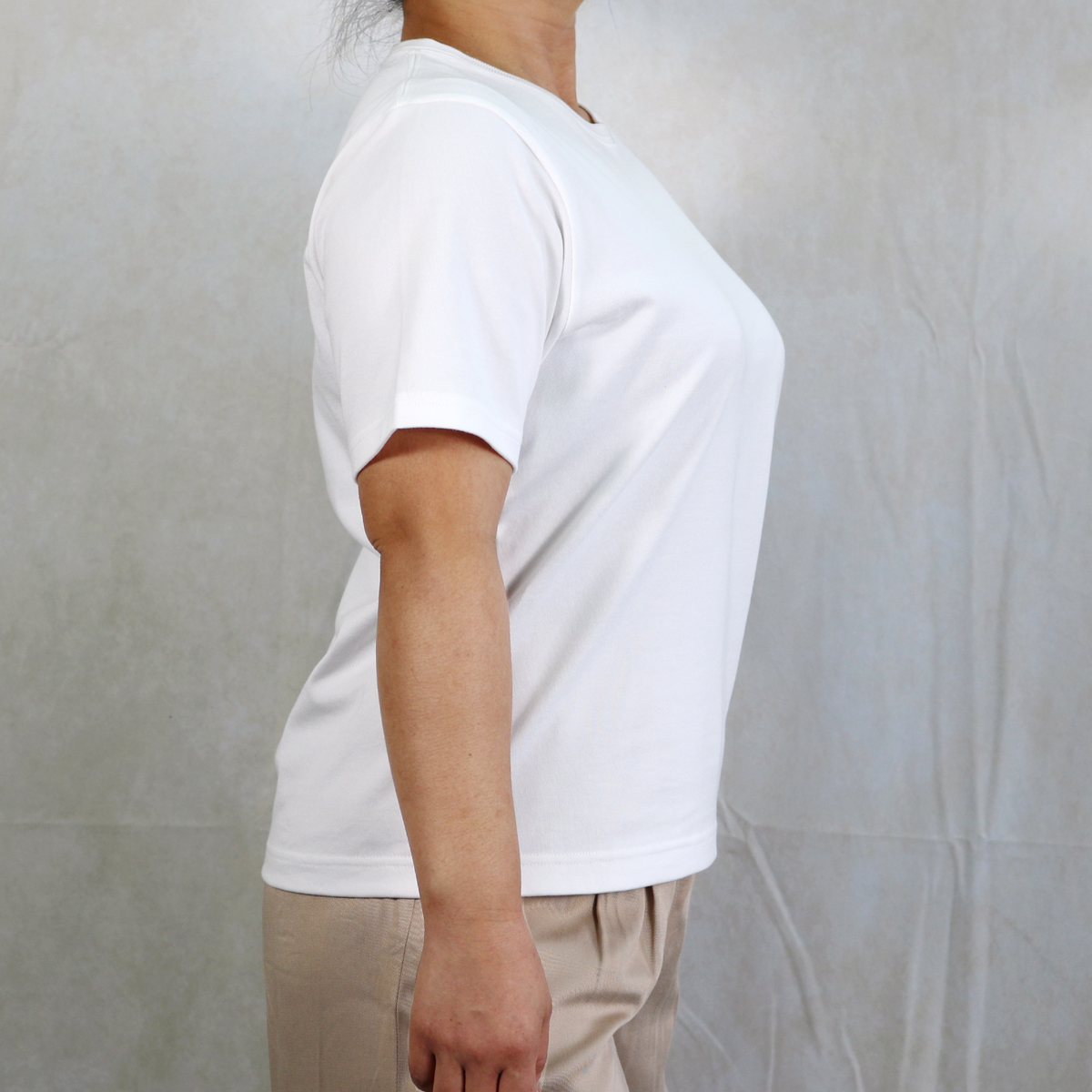 AZ-02-002 インド超長綿 半袖Tシャツ：ホワイト | 亜麻色雑貨店