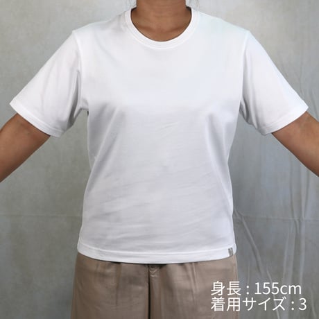 AZ-02-002 インド超長綿 半袖Tシャツ：ホワイト