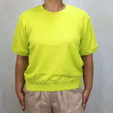 AZ-02-001 リネンコットン プレーティングTシャツ：ライム