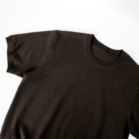 AZ-02-001 リネンコットン プレーティングTシャツ：チャコール