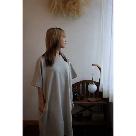 AZ-02-007 リネンコットン モモンガワンピース：flax