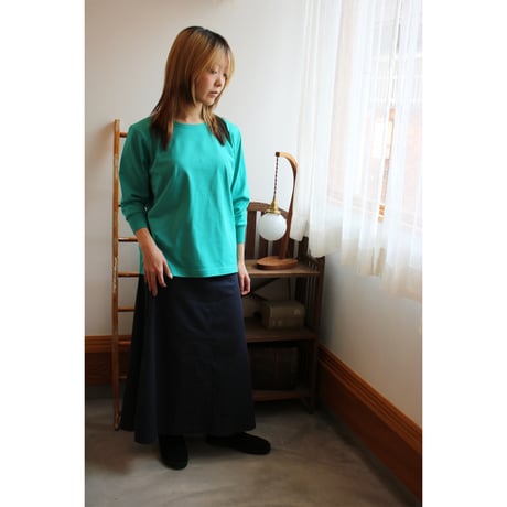 AZ-02-005 七分袖RibreTシャツ：Emerald