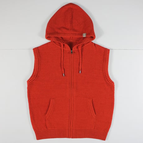 AZ-02-006 コットンウール フードベスト：Vermilion