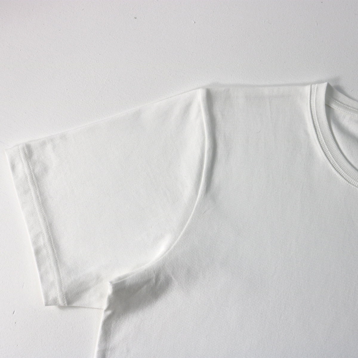 AZ-02-002 インド超長綿 半袖Tシャツ：ホワイト | 亜麻色雑貨店