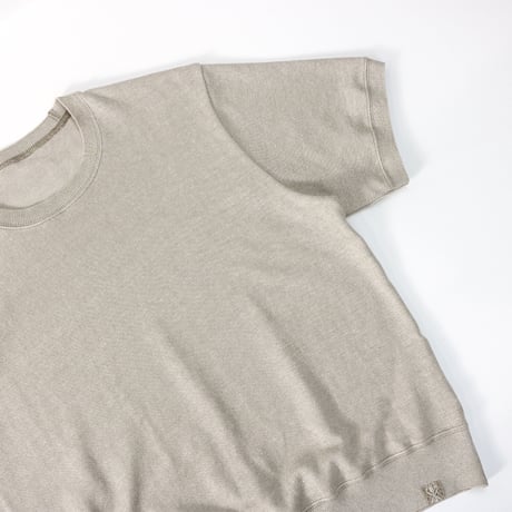 AZ-02-001 リネンコットン プレーティングTシャツ：アッシュ