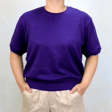 AZ-02-001 リネンコットン プレーティングTシャツ：パンジー