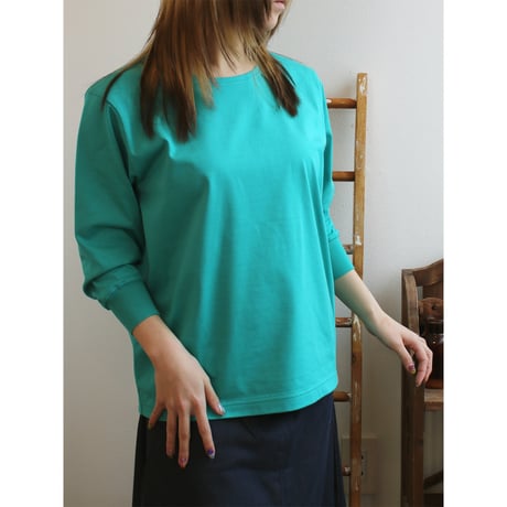 AZ-02-005 七分袖RibreTシャツ：Emerald