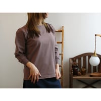 AZ-02-005 七分袖RibreTシャツ：Mocha