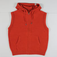 AZ-02-006 コットンウール フードベスト：Vermilion