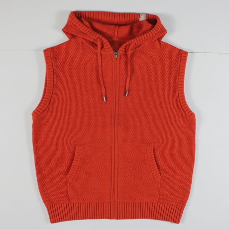 AZ-02-006 コットンウール フードベスト：Vermilion