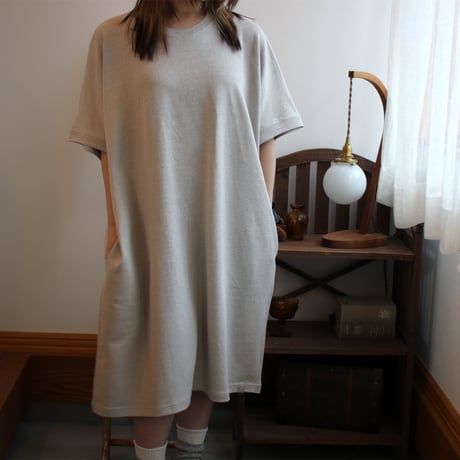AZ-02-007 リネンコットン モモンガワンピース：flax