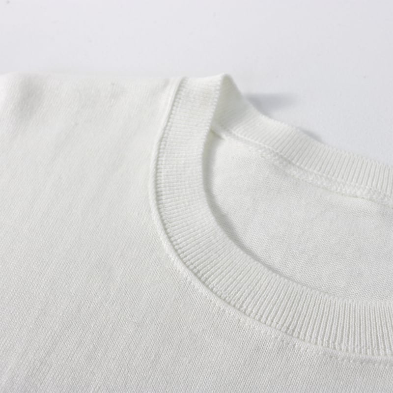 AZ-02-001 リネンコットン プレーティングTシャツ：ホワイト