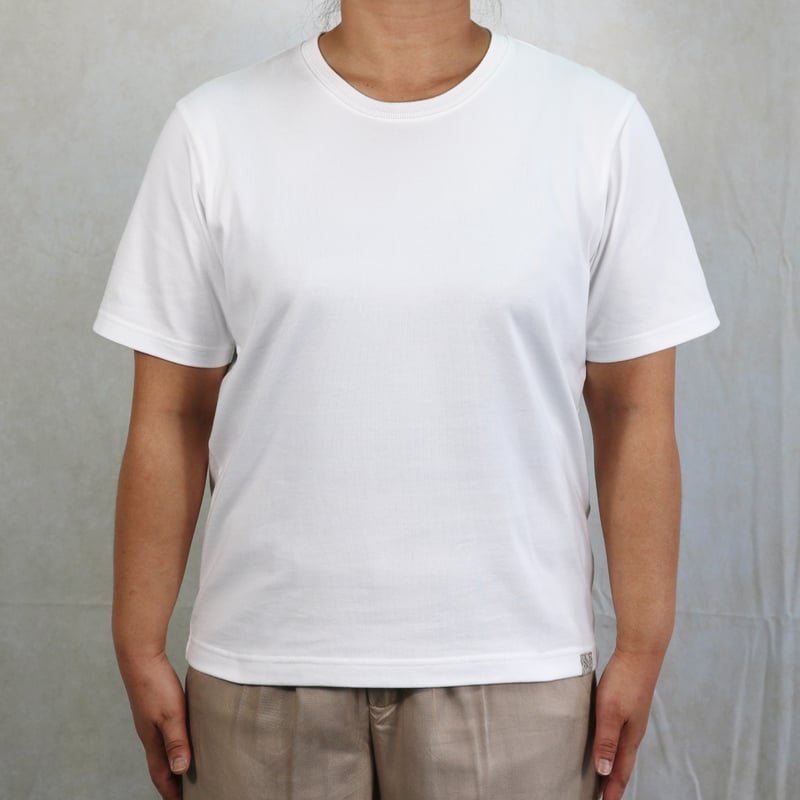 AZ-02-002 インド超長綿 半袖Tシャツ：ホワイト | 亜麻色雑貨店