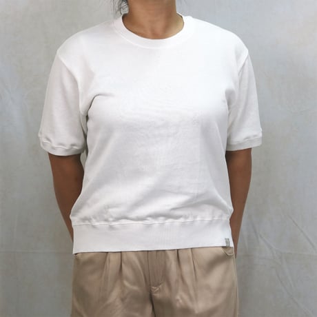 AZ-02-001 リネンコットン プレーティングTシャツ：ホワイト
