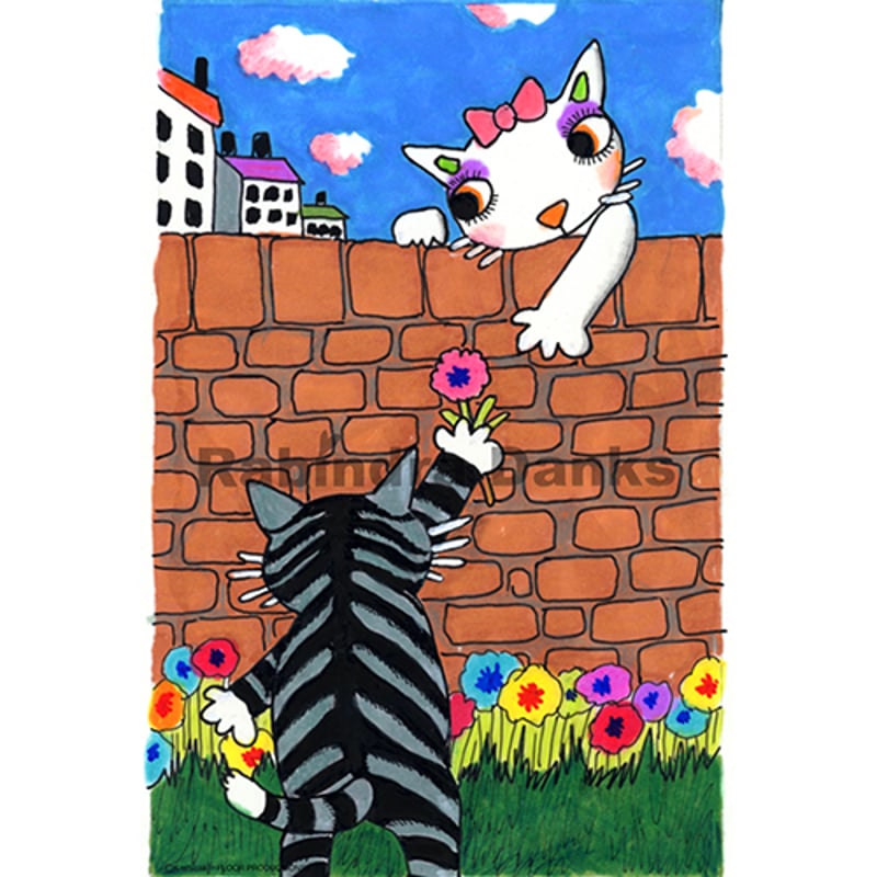 ラビンドラ・ダンクス 　猫 絵画 FLOWER 4 U（複製画） | RabindraDanks SHOP