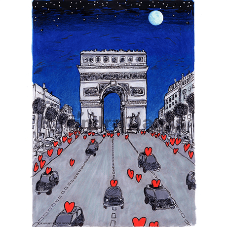 HEARTS IN PARIS（版画・版上サイン）