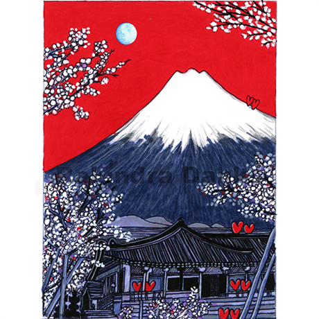 HEARTS IN 日本（版画・版上サイン）