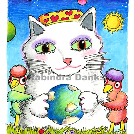 WE LOVE EARTH(CAT)　　（複製画）