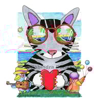 LUCKY CAT SMOKY（版画・版上サイン）