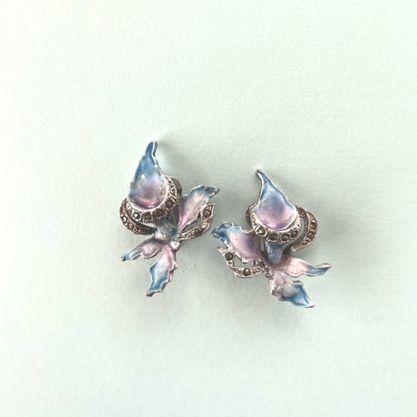 Blue parole two tone colour vintage earrings