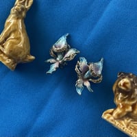 Blue parole two tone colour vintage earrings