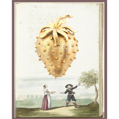 Vintage Large Strawberry Fruit Kitsch Brooch By Sphinx