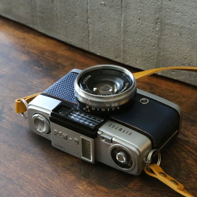 OLYMPUS】 PEN D フィルムカメラ(分解整備済・ネイビーブルーリザード
