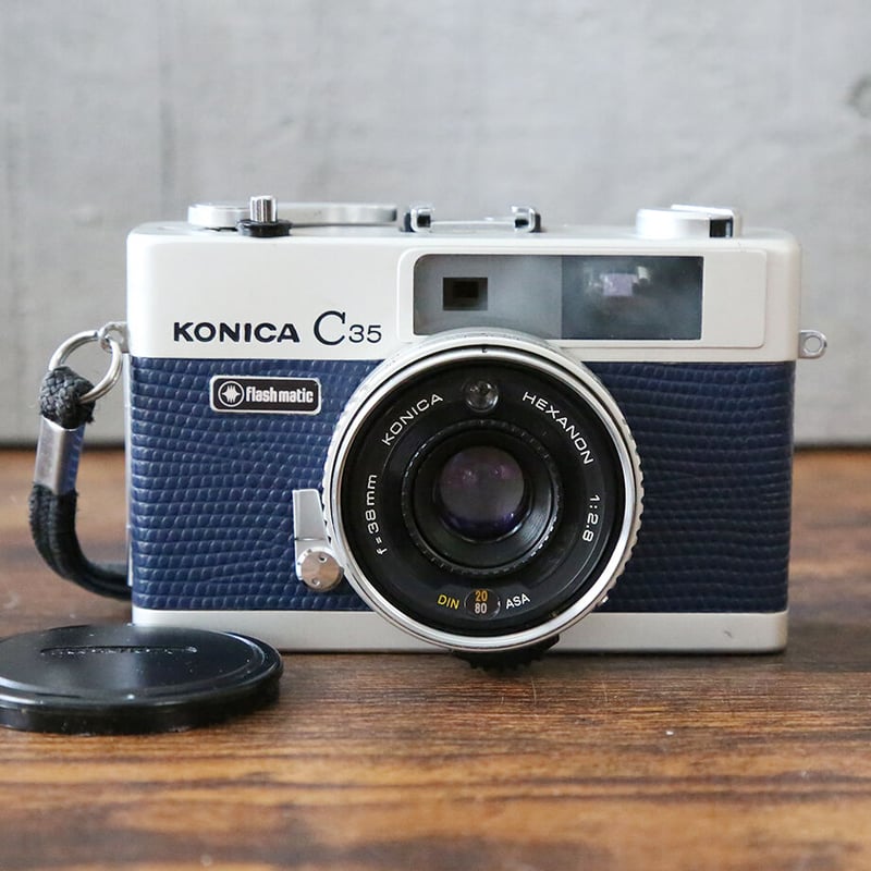 KONICA】 C35 Flash matic フィルムカメラ（分解整備済・ネイビー 