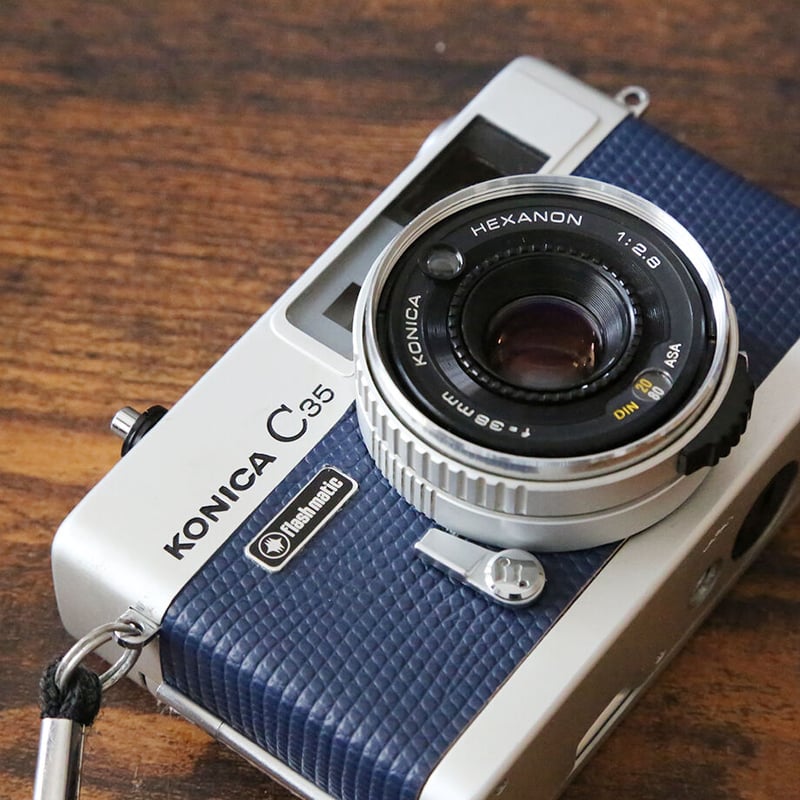 KONICA】 C35 Flash matic フィルムカメラ（分解整備済・ネイビー