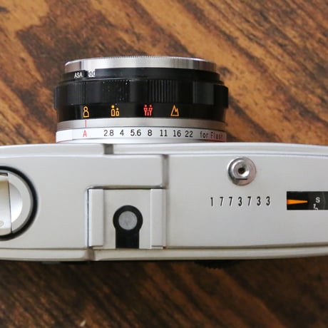 【OLYMPUS】 TRIP 35 フィルムカメラ（分解整備済・レッドリザード貼り革・オリジナルストラップ・no30）