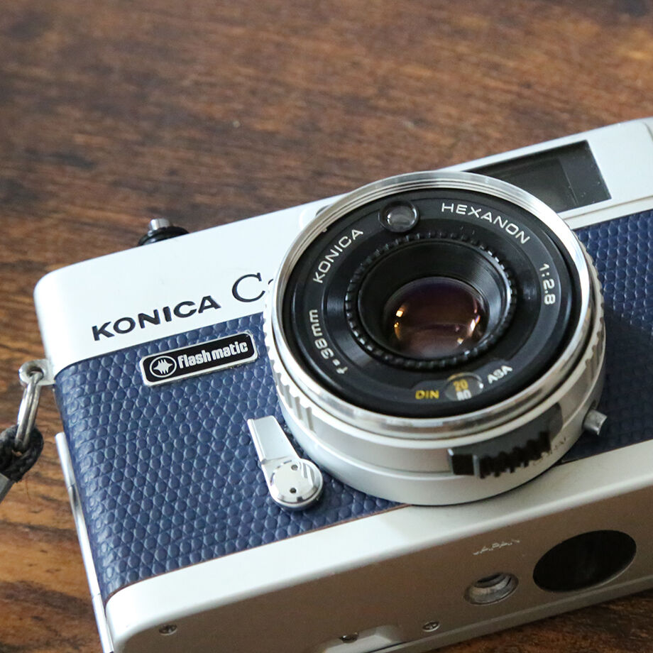 KONICA】 C35 Flash matic フィルムカメラ（分解整備済・ネイビー 