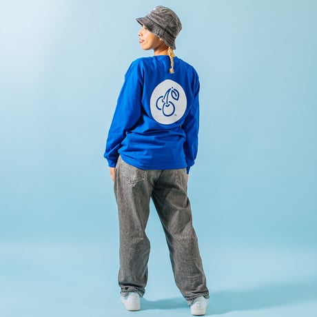 cherry logo l/s tee (royal blue)