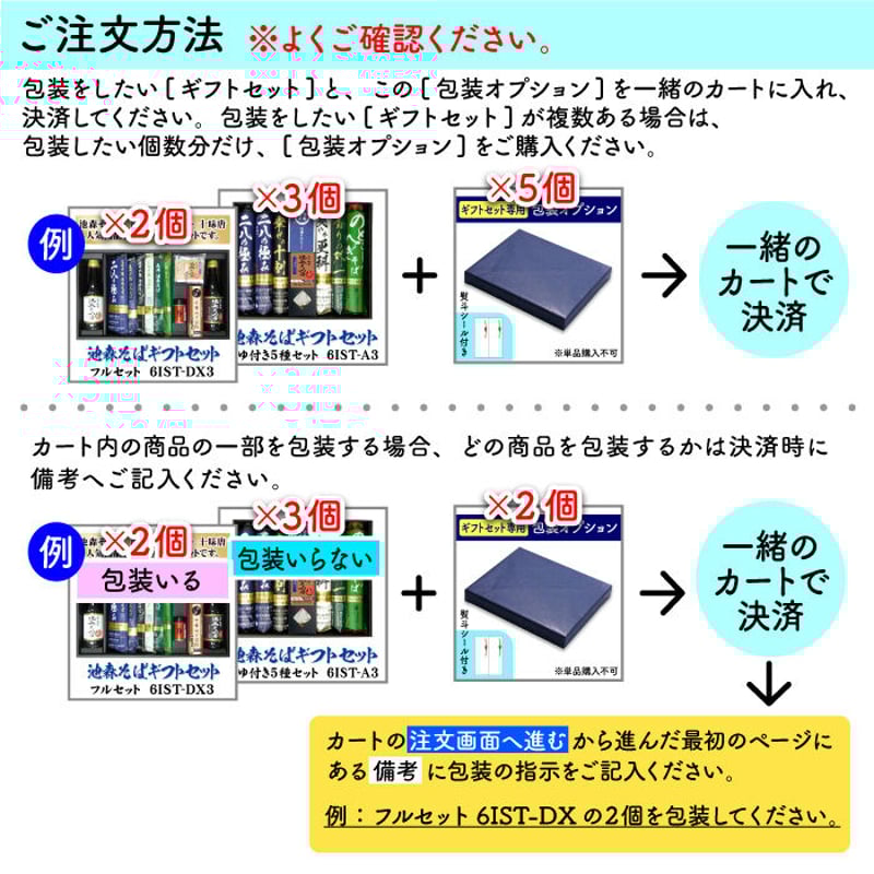 ｷﾞﾌﾄｾｯﾄ専用]包装オプション ※単品購入不可 | 池森そば 公式ショップ