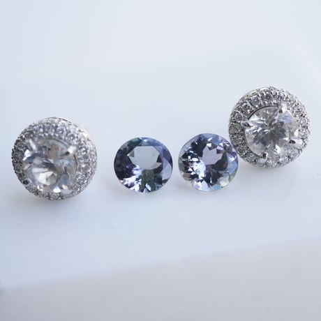 【受注生産商品】非加熱タンザナイト×ダイヤモンドピアス