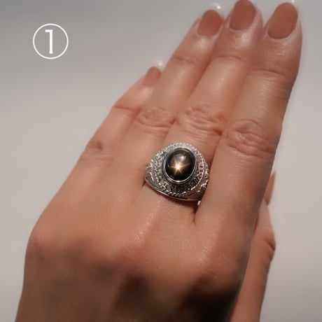 ASTROSSAリング(6条✴︎BLACKスターサファイヤ）Silver925